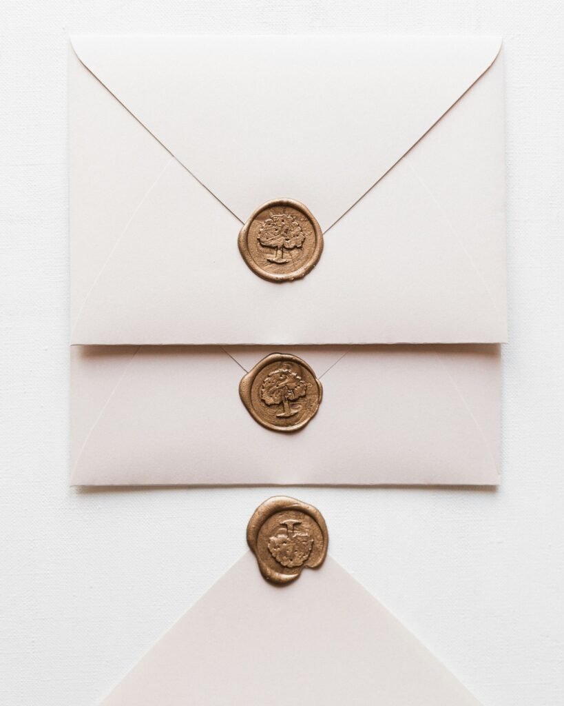 Envelopes with wax seals